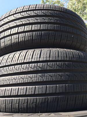 2 USED 245/45r18 Pirelli CINTURATO P7 A/S RFT  WITH 90%