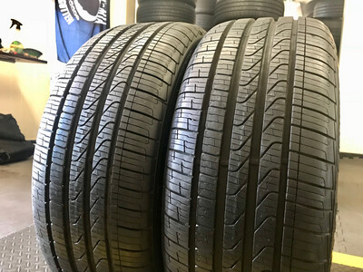 2 USED TIRES 225/45R18 Pirelli CINTURATO P7 A/S RFT WITH 90% TREAD LIFE 