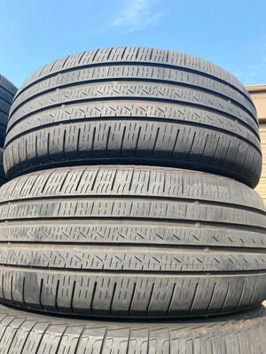 2 USED TIRES 245/45r18 Pirelli CINTURATO P7 A/S RFT WITH 50% TREAD LIFE 