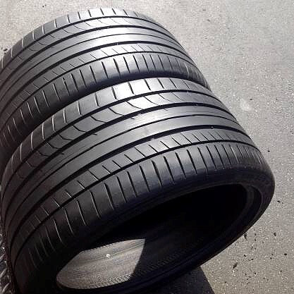 2 USED TIRES 285/30ZR20 Continental CONTI SPORT CONTACT 5P WITH 90% TREAD LIFE