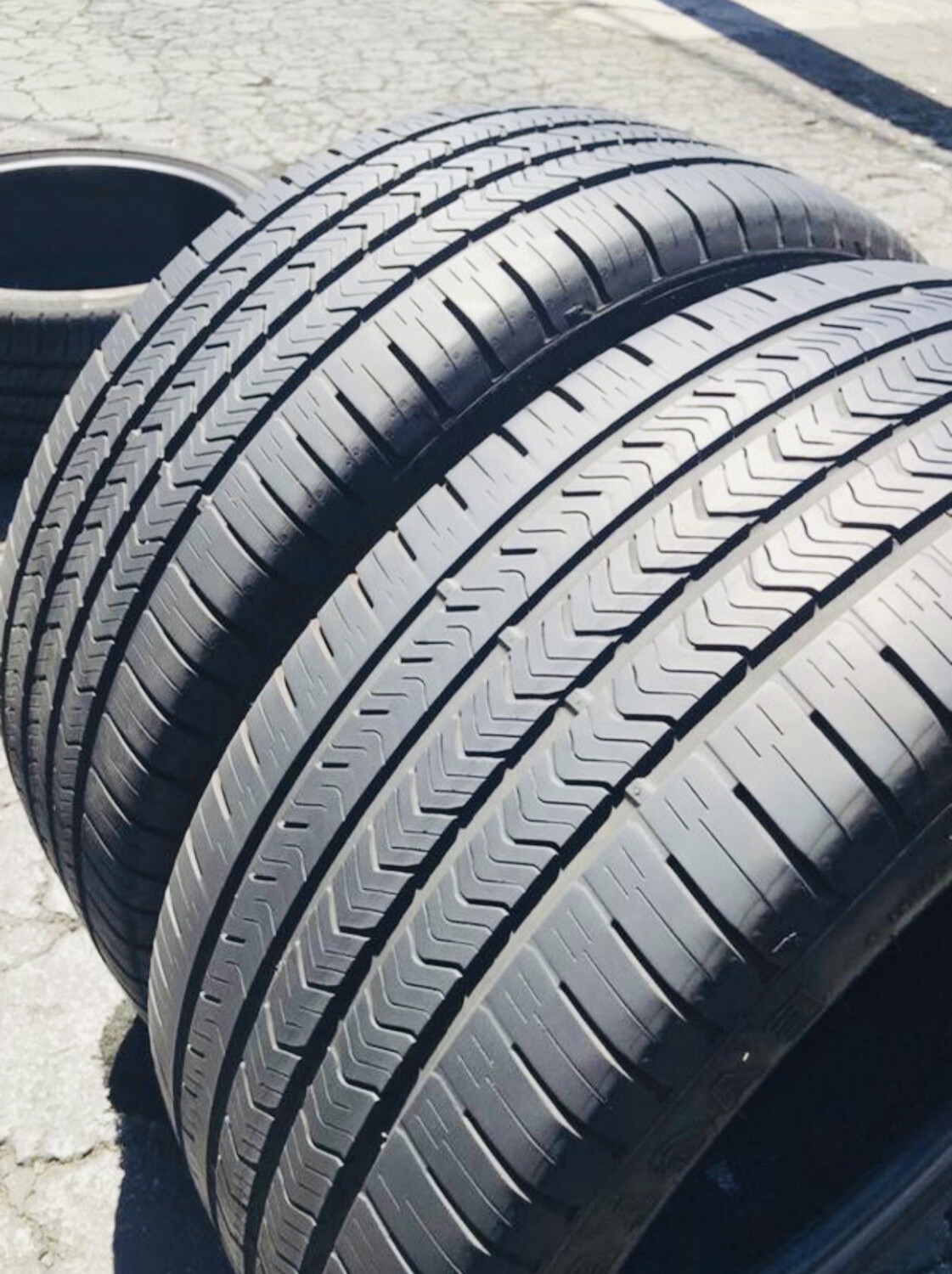 2 USED TIRES 245/40R19 Goodyear EAGLE SPORT A/S RUN ON FLAT WITH 50% TREAD LIFE 