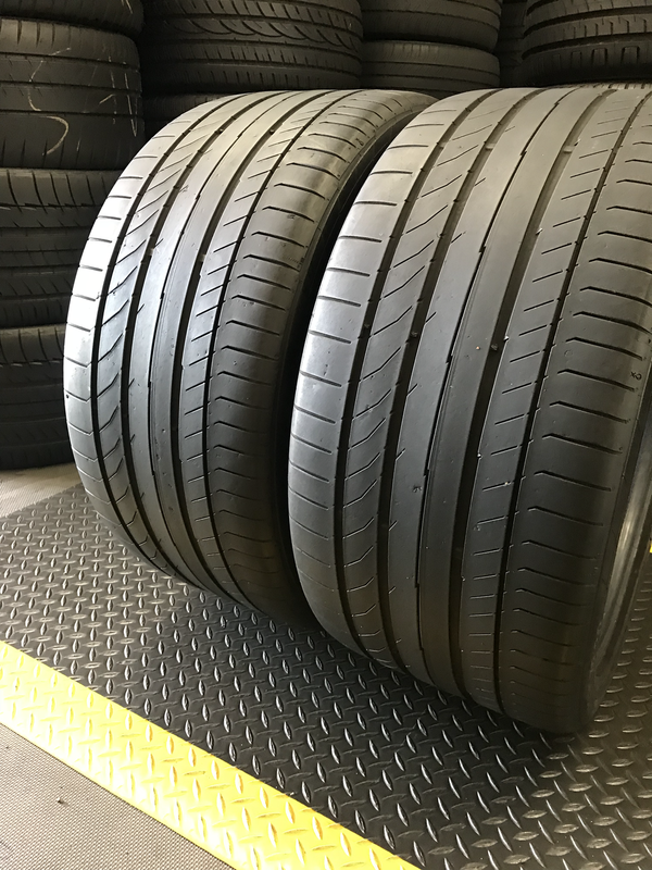 2 USED TIRES 285/35ZR20 Continental CONTI SPORT CONTACT 5P WITH 70% TREAD LIFE 