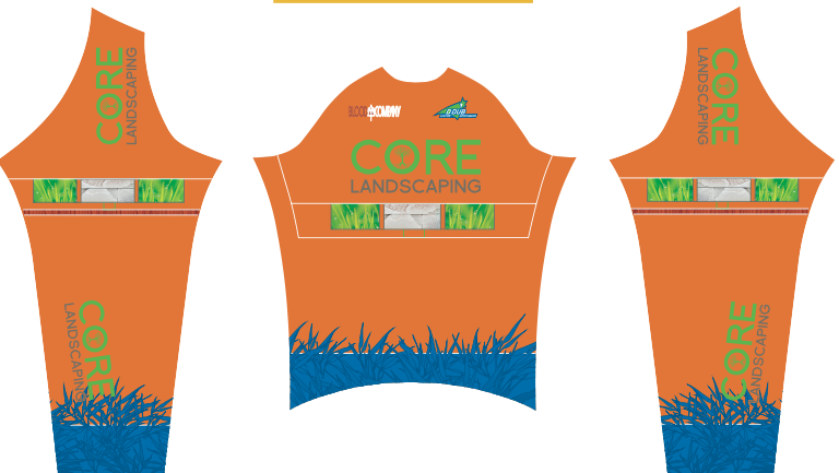 Core Landscaping Men&#39;s Longsleeve Summer Race Cut Jersey Orange