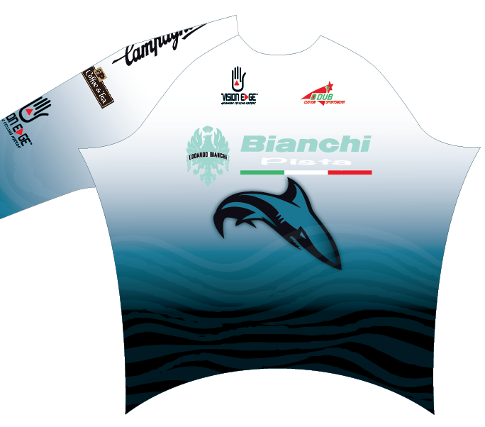 Naples Shark White Men&#39;s Summer Long Sleeve Race Cut  Jersey