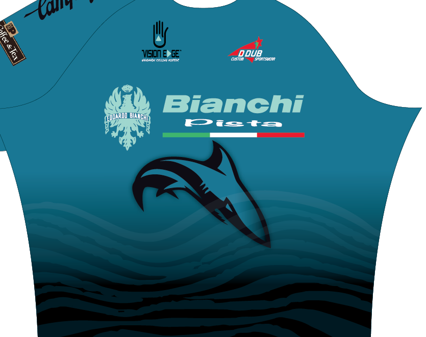Naples Shark Teal Men&#39;s Summer Long Sleeve Race Cut  Jersey, Men&#39;s Jersey Sizes: Small