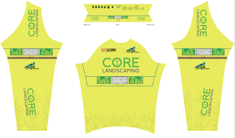 Core Landscaping Men&#39;s Longsleeve Summer Race Cut Jersey HI VIZ