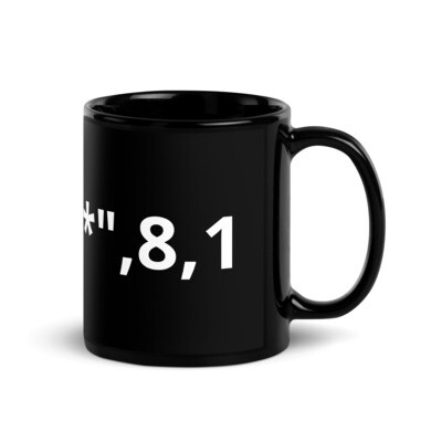 Black Glossy Mug For C64 Lovers