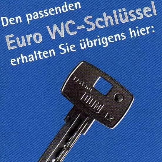 Euro-Schlüssel zzgl. Versandkosten + Kopie Vor- & Rückseite Schwerbehinderten-Ausweises - EUROKEY mit weißem Schlüsselband. Hier auf das blaue €-WC-Schlüssel-Bild drücken. Einfach hier auf das blaue €-WC-Schlüssel-Bild drücken.