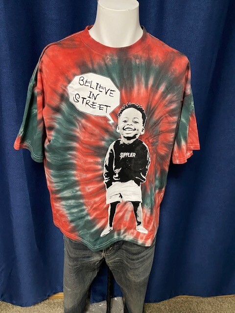 Tie-dye Red and Black Believe in Street t-shirt