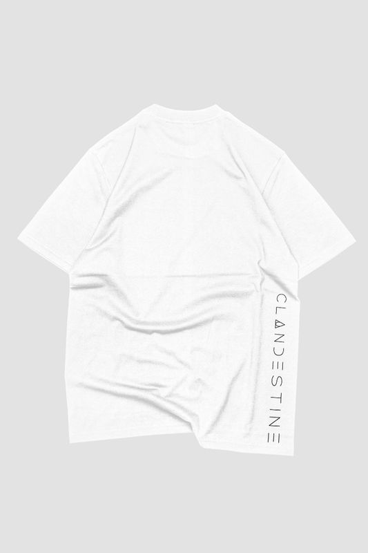 Tricou Oversize Alb CLANDESTINE