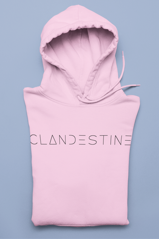 Hanorac Cropped De Damă, "CLANDESTINE BRAND", Bumbac 100%, Roz Pal