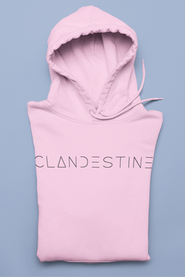 Hanorac Cropped De Damă, "CLANDESTINE BRAND", Bumbac 100%, Roz Pal