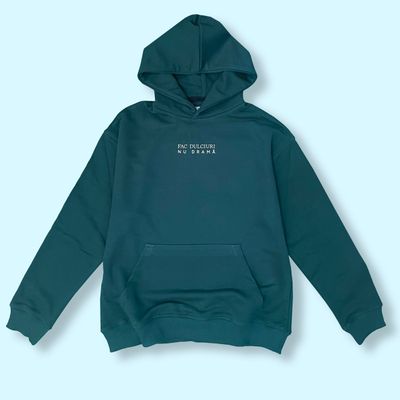 Hanorac Oversize Unisex „Fac dulciuri, nu dramă” ,BUMBAC 100%, Verde turcoaz