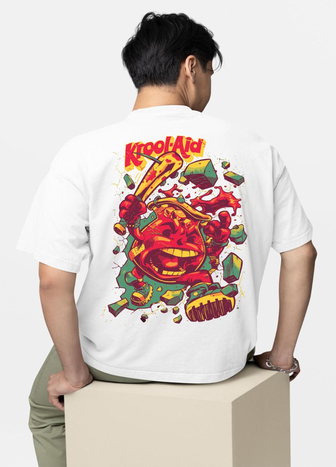 Tricou unisex oversize Break through the silence, Bumbac 100%, Alb