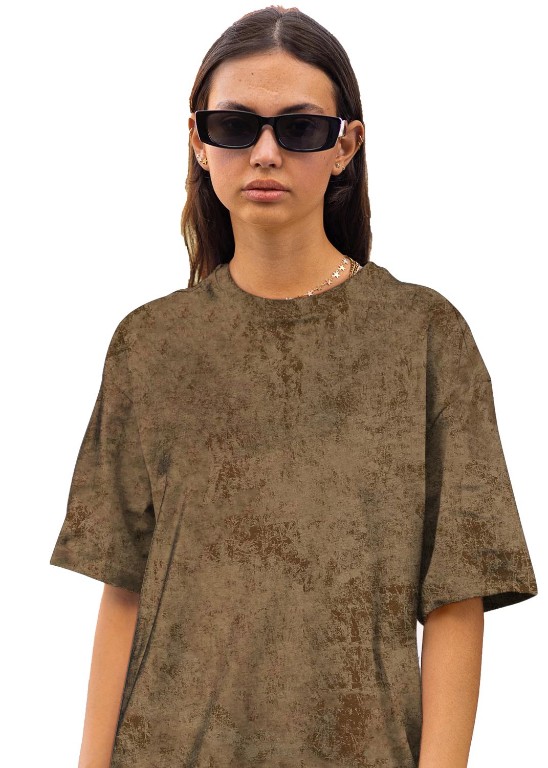Tricou Maro Oversized Rock Washed Pentru Femei