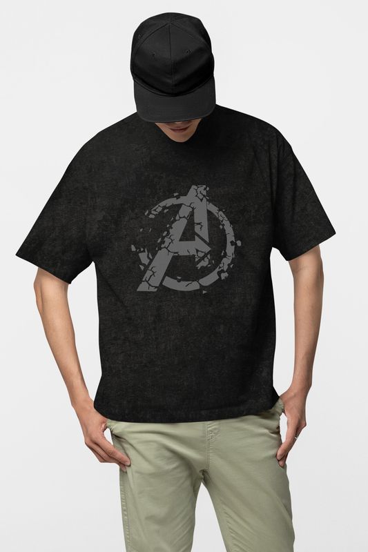 Tricou Negru Rock Avengers Shield