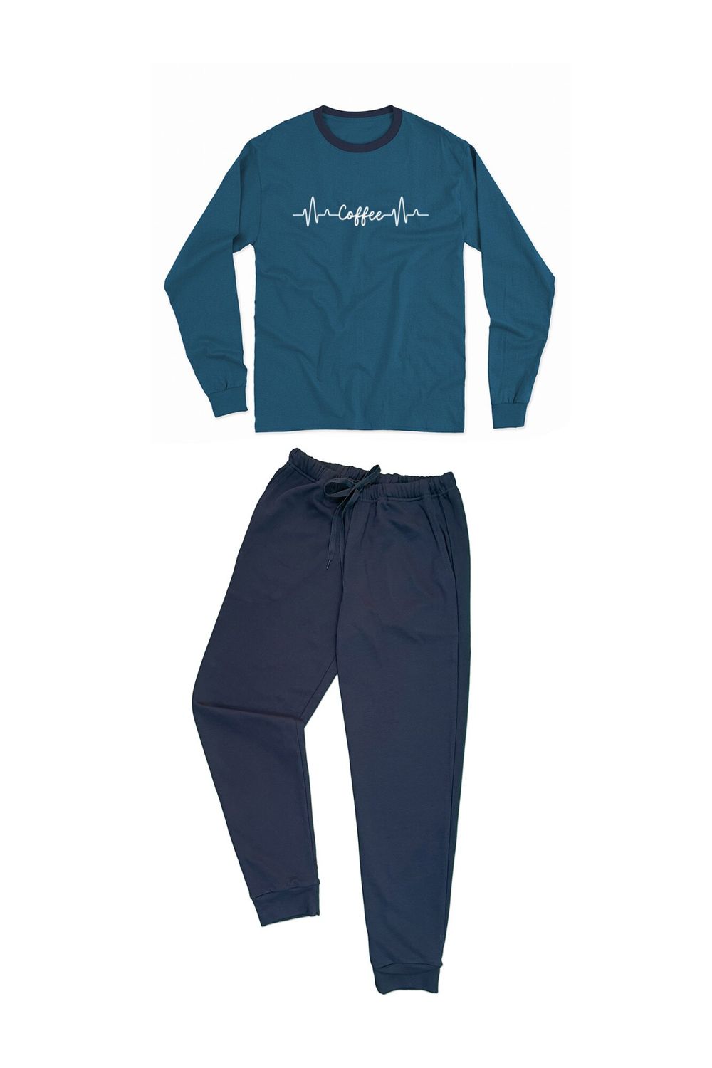 Pijama Albastra Coffee Beat