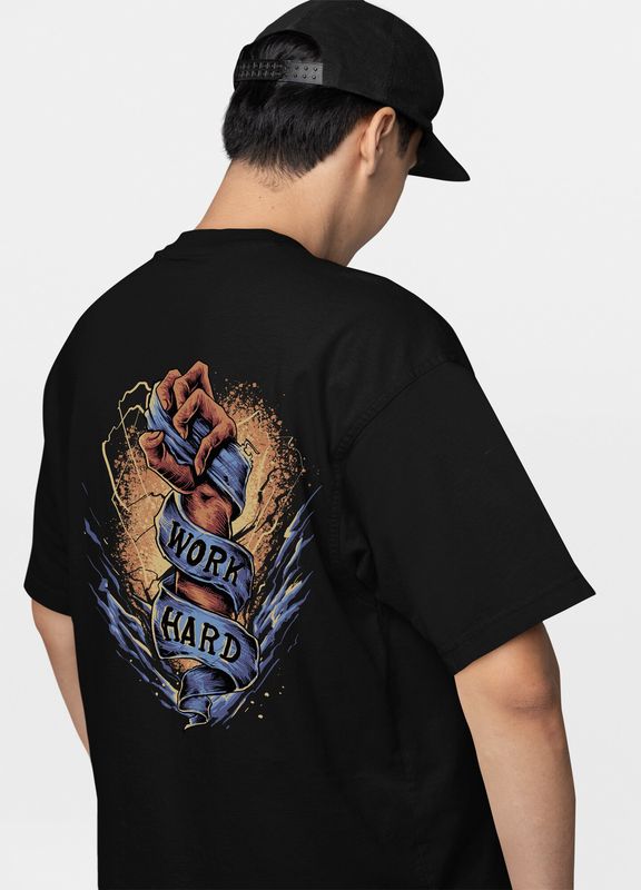 Tricou Negru Work Hard