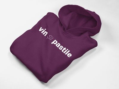 Hanorac Oversized Unisex  "Vin si Pastile",bumbac 100%, Roșu Burgundy