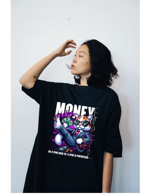Tricou Oversize Negru Money Maker