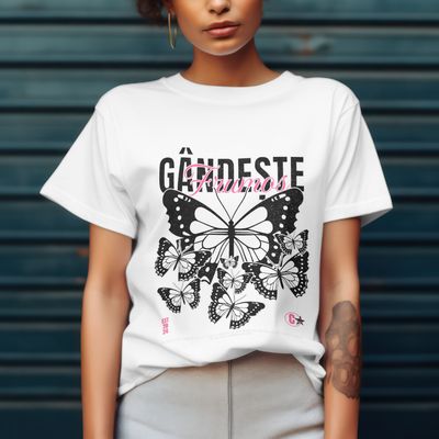 Tricou Alb Gandeste