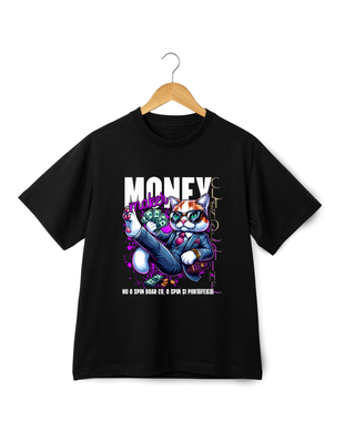Tricou Oversize Negru Money Maker