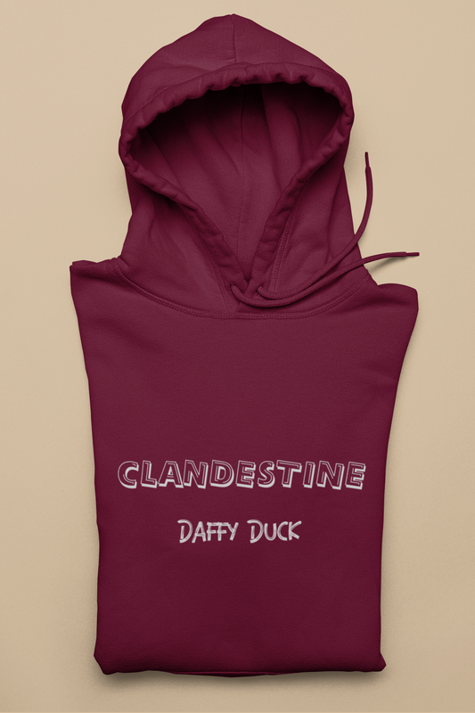 Hanorac Oversize UNISEX Daffy Duck , Bumbac 100%, Visiniu Bordo