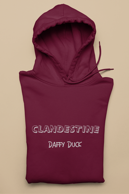 Hanorac Oversize UNISEX Daffy Duck , Bumbac 100%, Visiniu Bordo