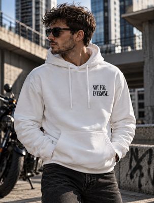 Hanorac Regular Fit, Barbati, 100% BUMBAC, ALB