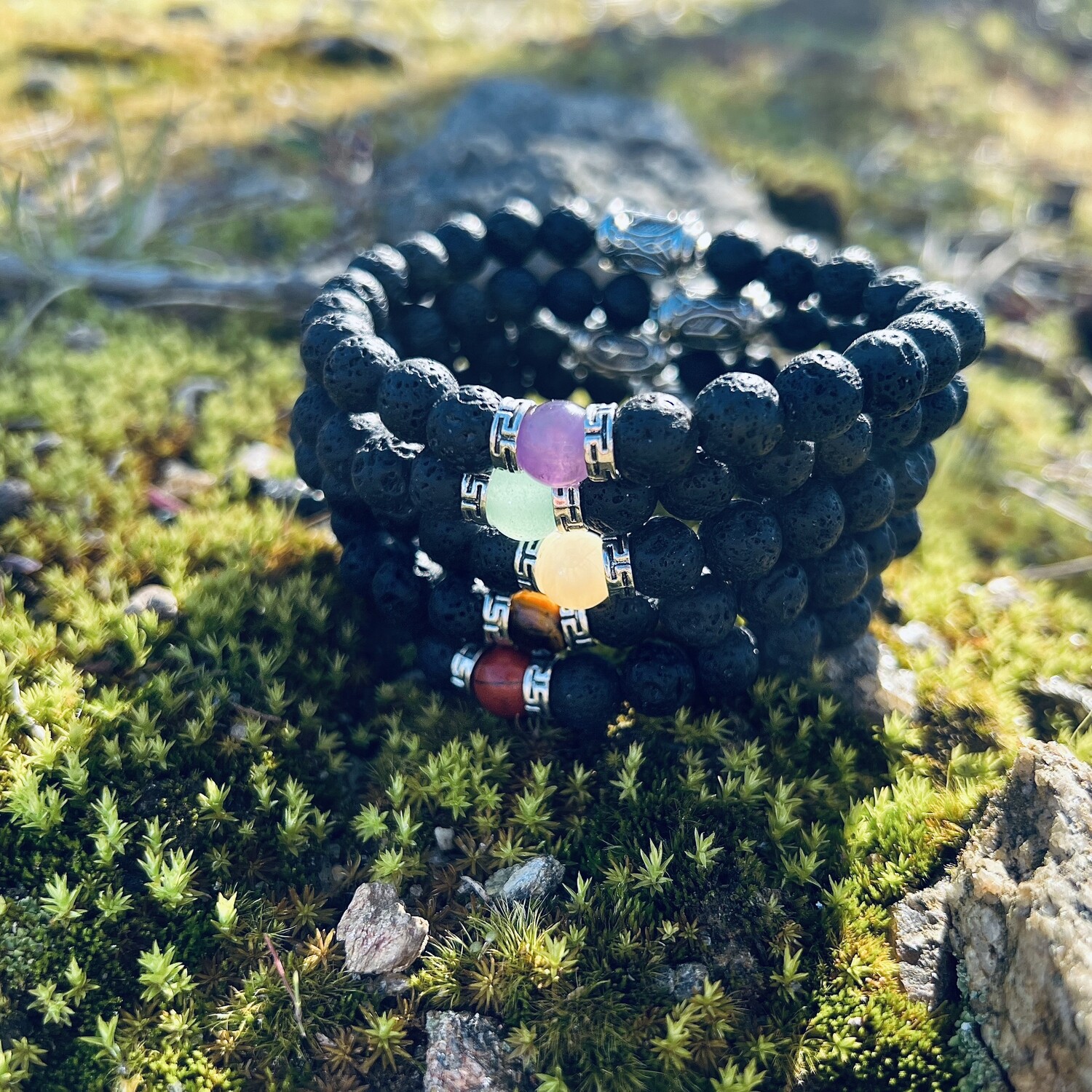 Custom Lava Stone Rune Bracelets