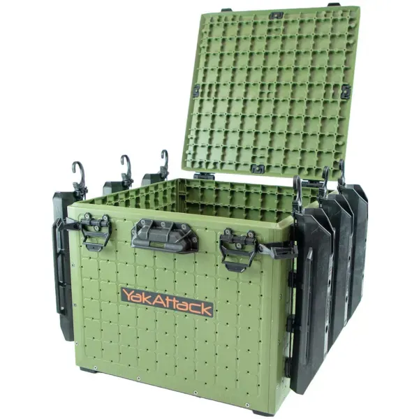 YAKATTACK BLACKPAK PRO KAYAK FISHING CRATE 16X16 OLIVE GREEN YAKATTACK BLACKPAK PRO KAYAK FISHING CRATE 16X16 OLIVE GREEN