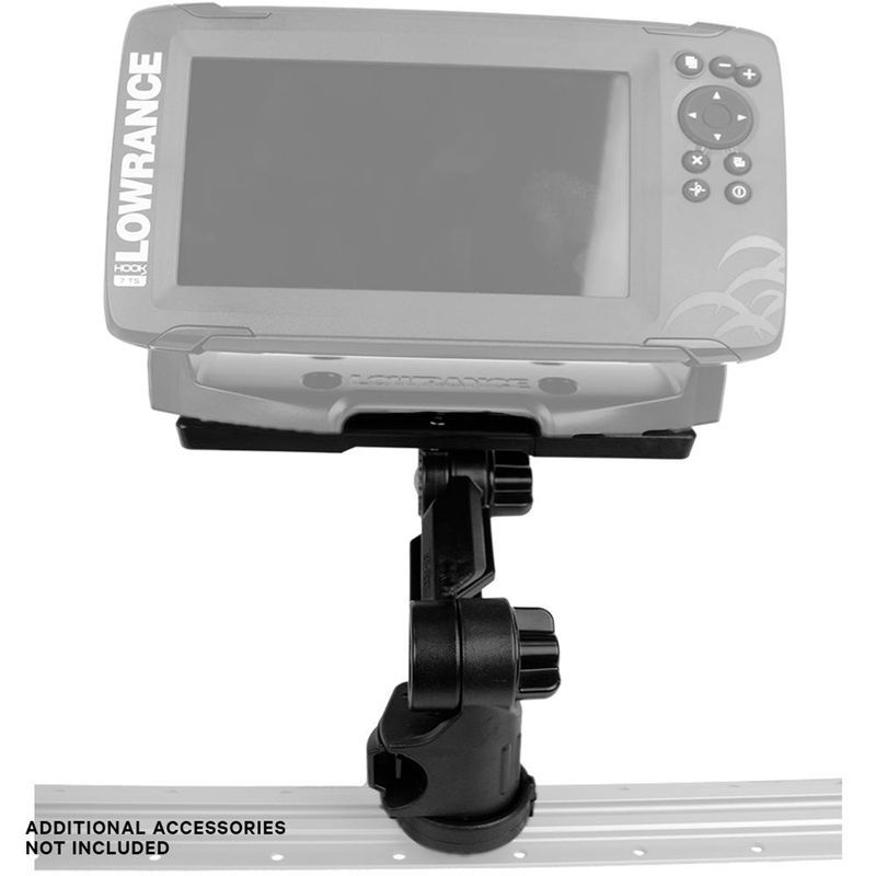 YAKATTACK RECTANGULAR FISH FINDER MOUNT W/TRACK MOUNTED LOCKNLOAD SYSTEM