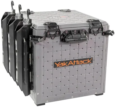 YAKATTACK BLACKPAK PRO KAYAK FISHING CRATE 13X13 BATTLESHIP GREY