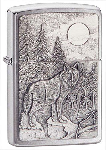 Zippo Pipe Lighter: Timberwolves Emblem - Brushed Chrome 20855PL