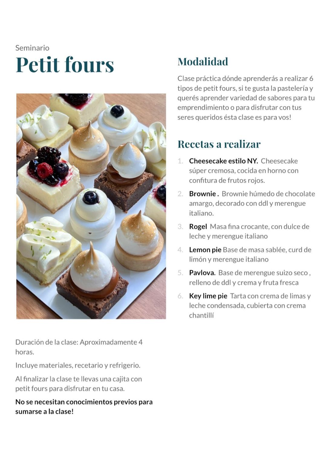 SEMINARIO PETIT FOURS