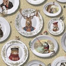 Vintage Tea Party Ochre Wallpaper