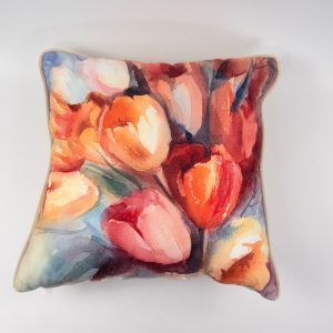 Flowers 4 Cushion Rust