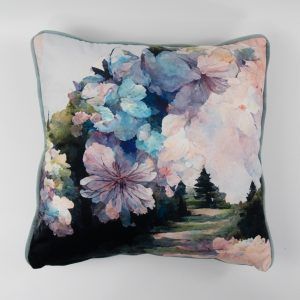 Flowers 3 Cushion Aqua