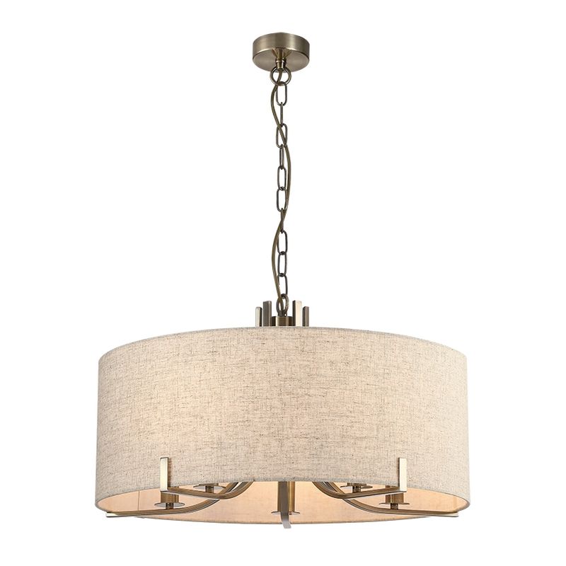 Oatmeal Shade Antique Brass