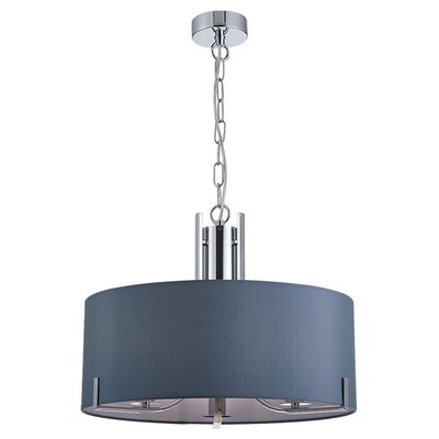 Chrome Pendant with Grey Shade