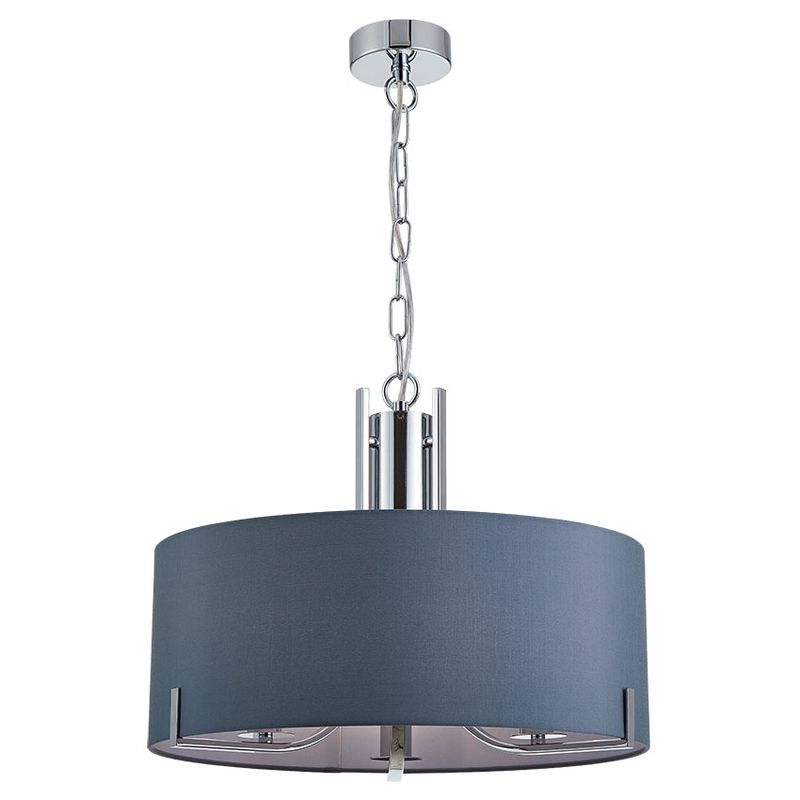 Chrome Pendant with Grey Shade