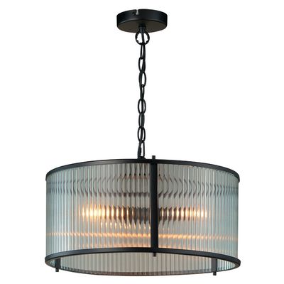 Carter Ribbon Glass Pendant Black