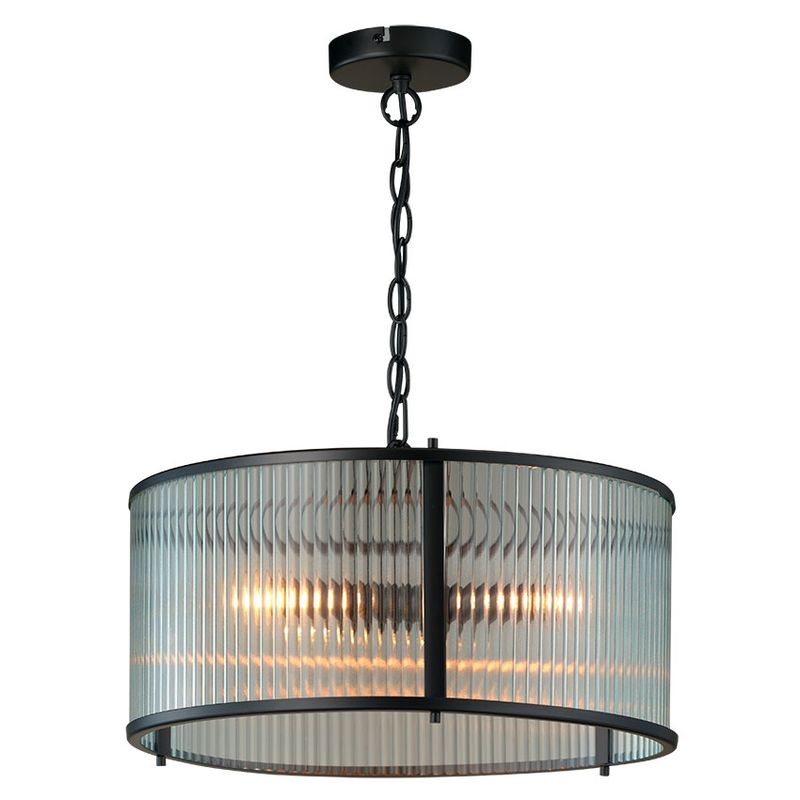 Carter Ribbon Glass Pendant Black