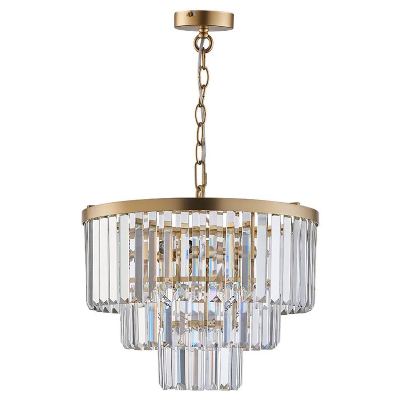 Lazio Brushed Brass &amp; Clear Crystal