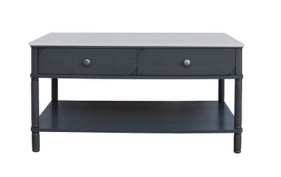 Coffee Table Grey Curved With Marble Top