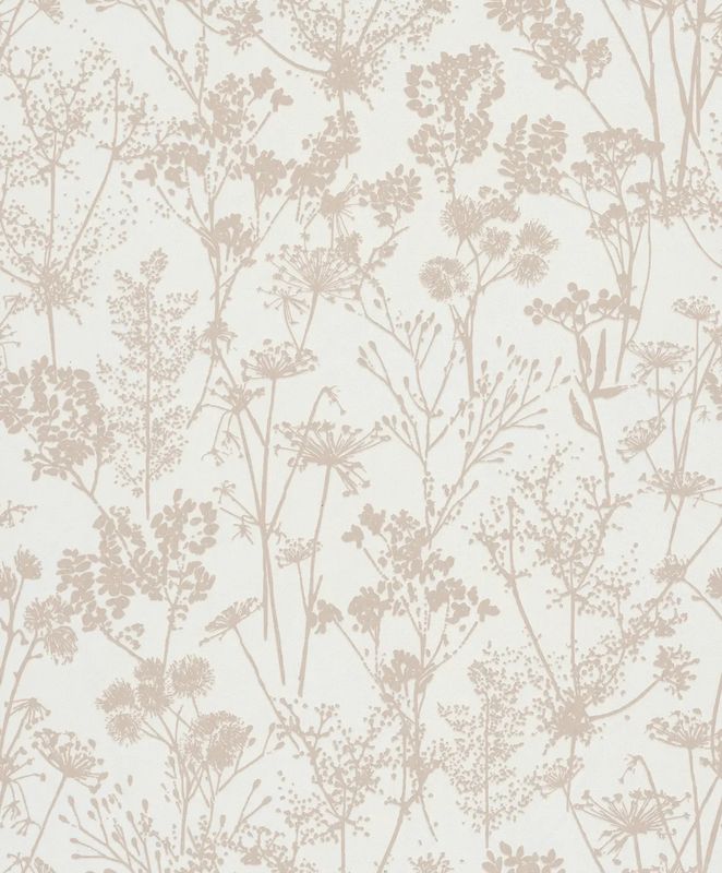 Beige Floral Wallpaper