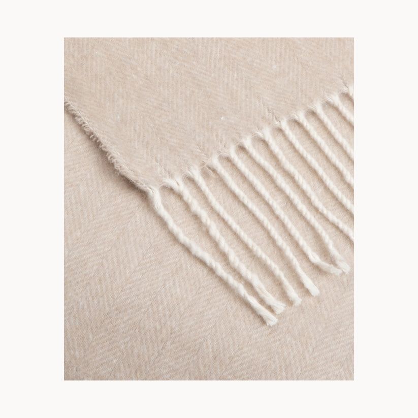 Throw In Soft Recycled Cotton Plaid, Color: Biege