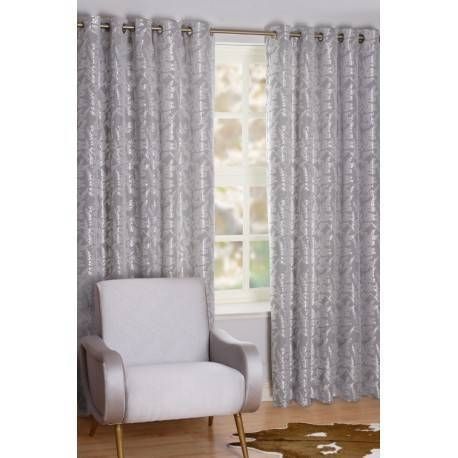 Fern Silver 90&quot;x90&quot; Curtain