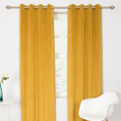 Velvet Yellow 90x90 Curtain