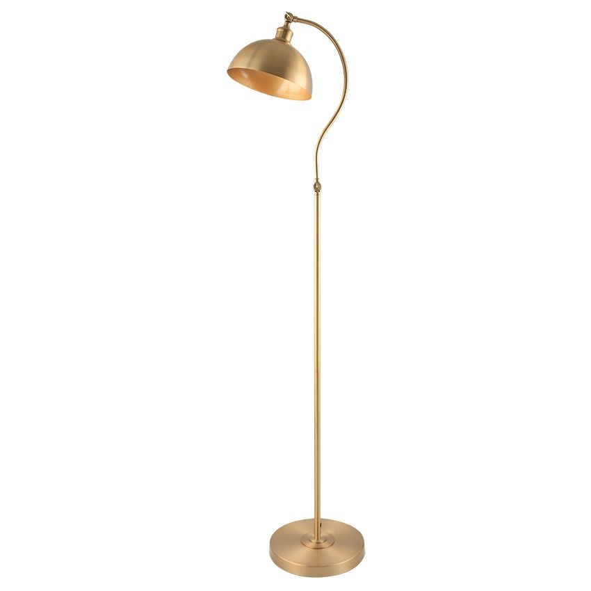 Brush Brass Swan Floor Lamp